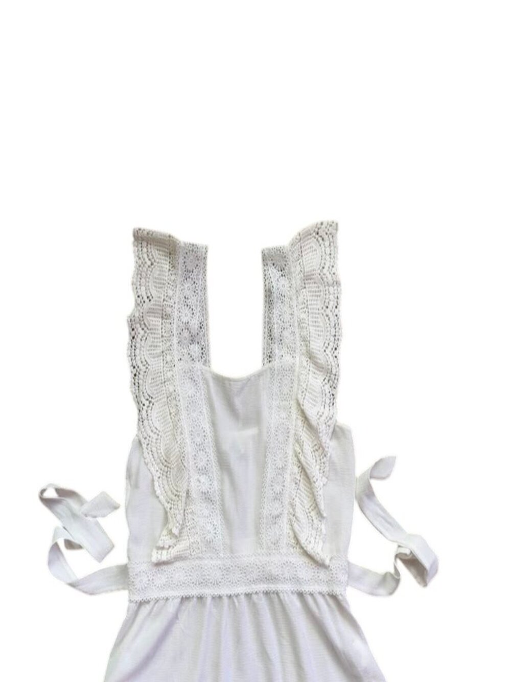 Twine & String Women's L White Lace Cold Shoulder Boho Blouse Romantic Top